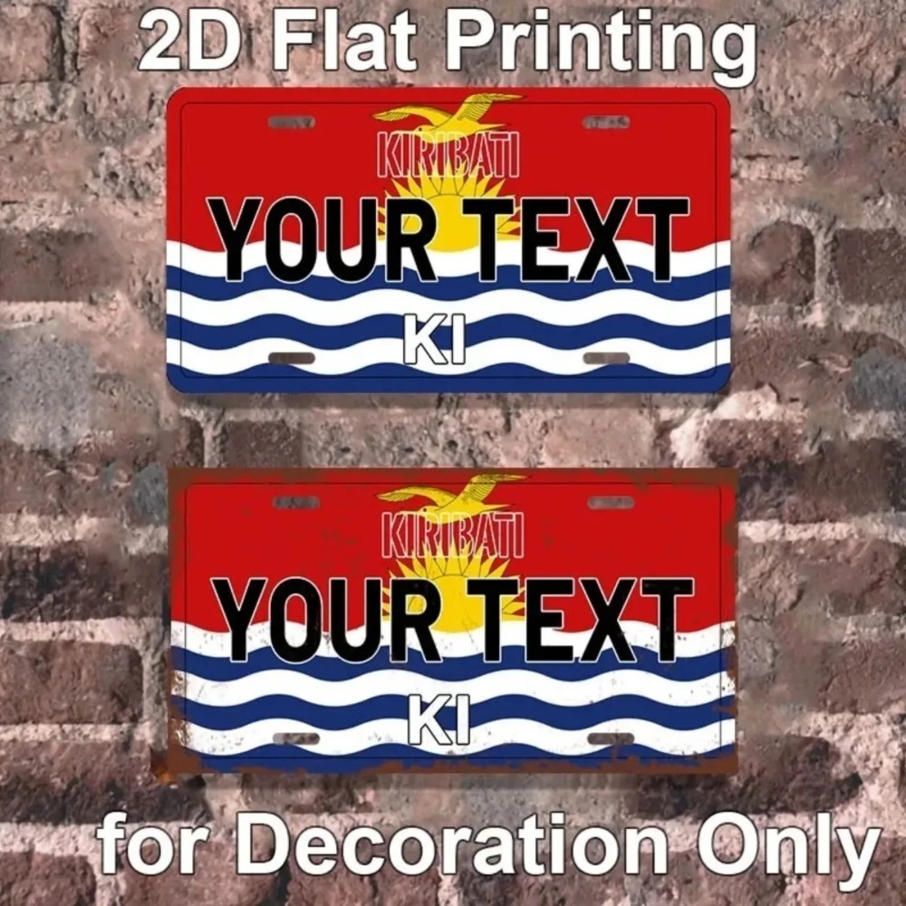 Home Bar Signs - Custom Personalized Kiribati Aluminum Sign, Vintage