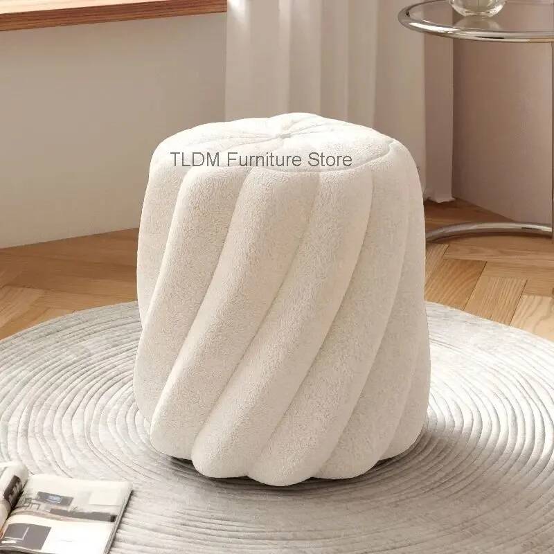 Lamb Wool Pleated Round Stool  - Home Barcelona review and price