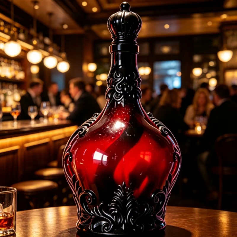 Ornate Embossed Crown Glass De - Home Bar Shelves review and price