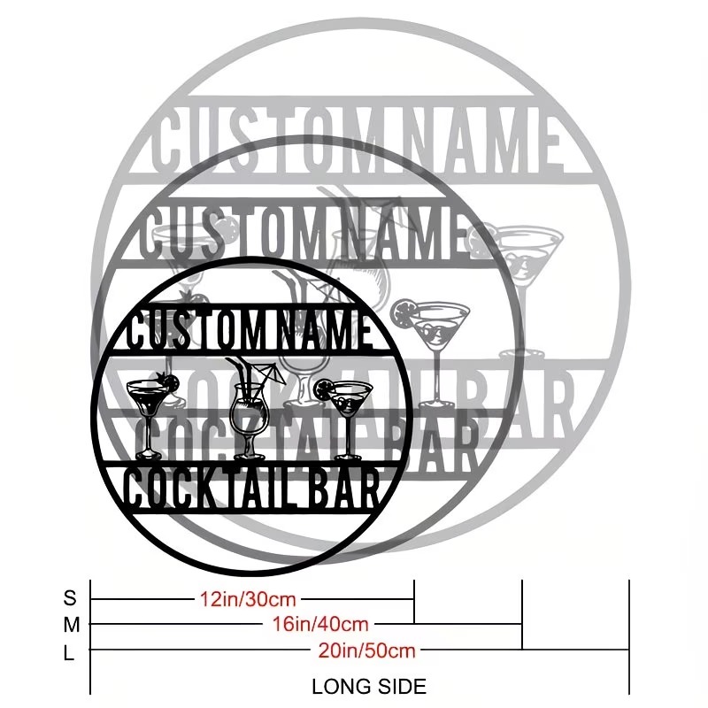 Custom Name Cocktail Bar Sign, - Home Bar Signs review and price