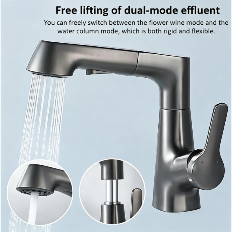 Pull-out faucet in bathroom, h - Home Bar Sink review and price