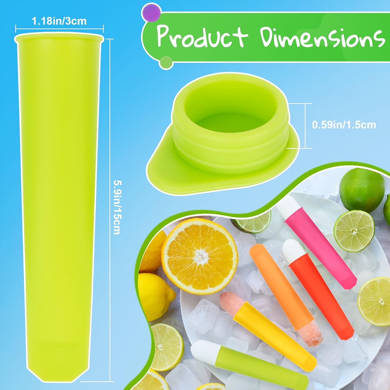 6Pcs Reusable Silicone Popsicl - Citrus Juicer Bar review and price