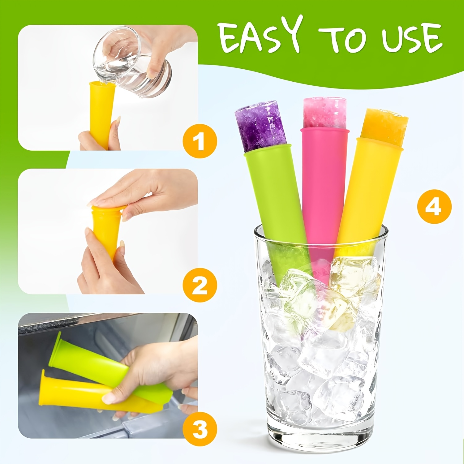6Pcs Reusable Silicone Popsicl - Citrus Juicer Bar review and price