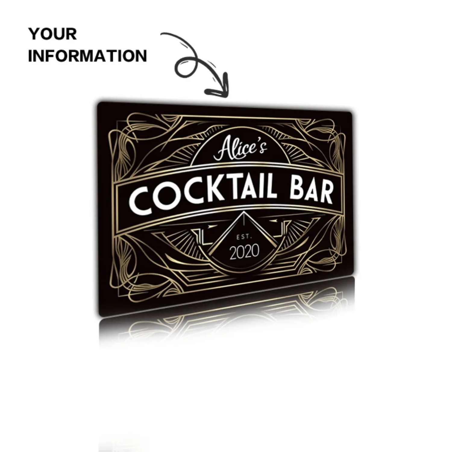 Personalized Art Deco Metal Wa - Home Bar Signs review and price