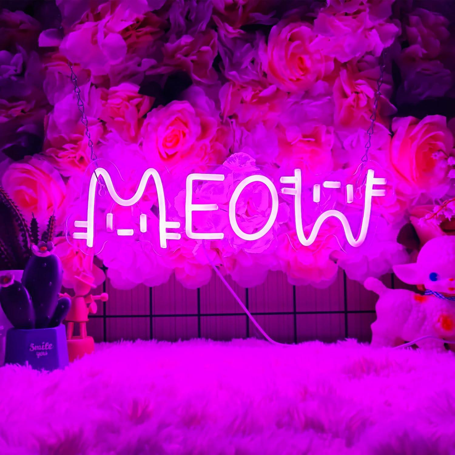 Meow Neon Sign Cat USB Powered - Home Bar Signs review and price