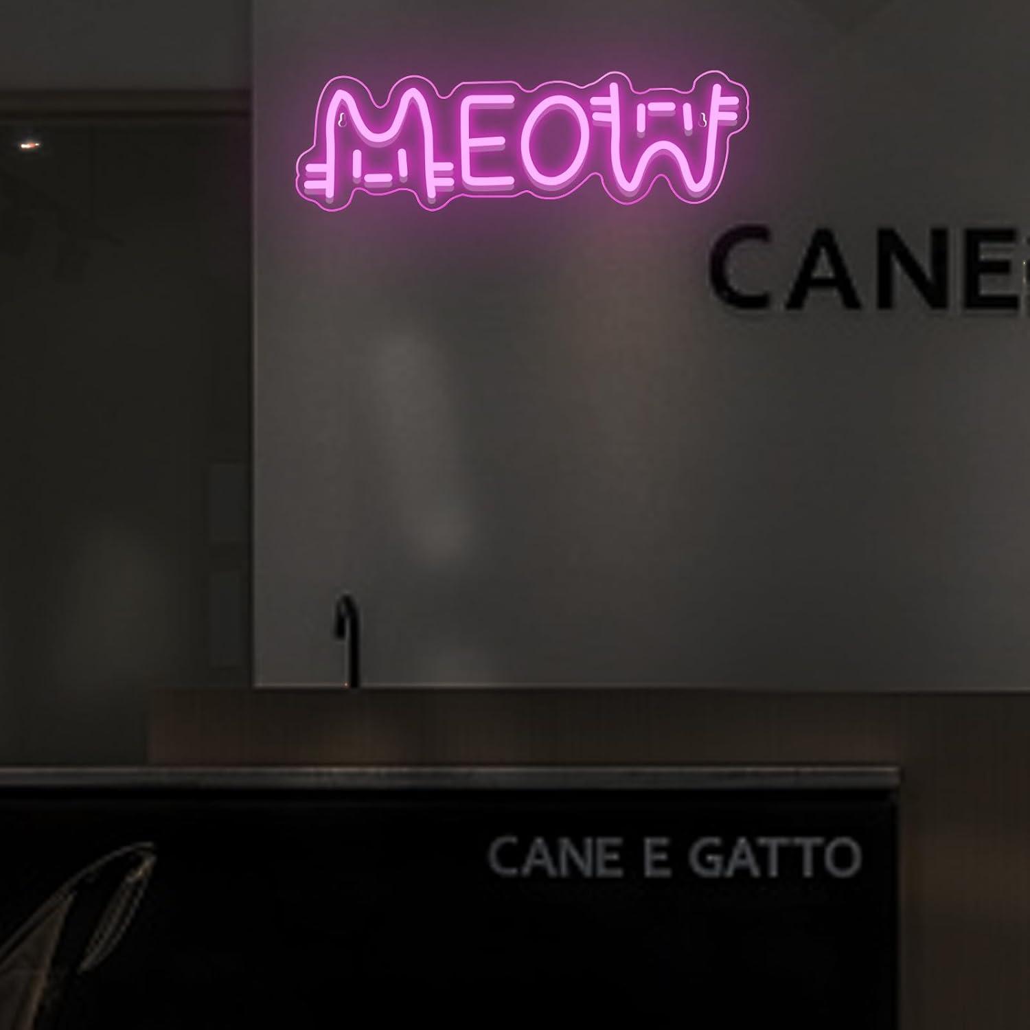 Meow Neon Sign Cat USB Powered - Home Bar Signs review and price