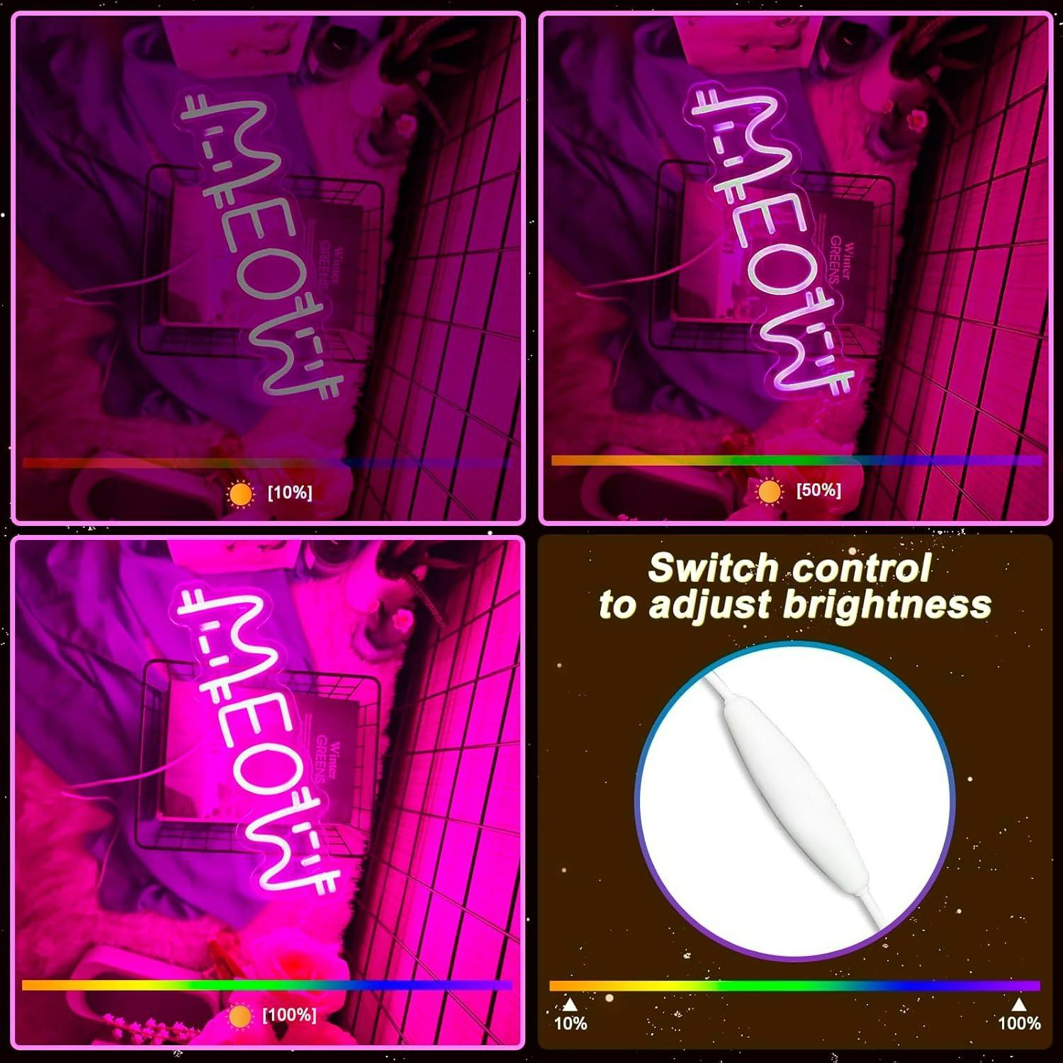 Meow Neon Sign Cat USB Powered - Home Bar Signs review and price