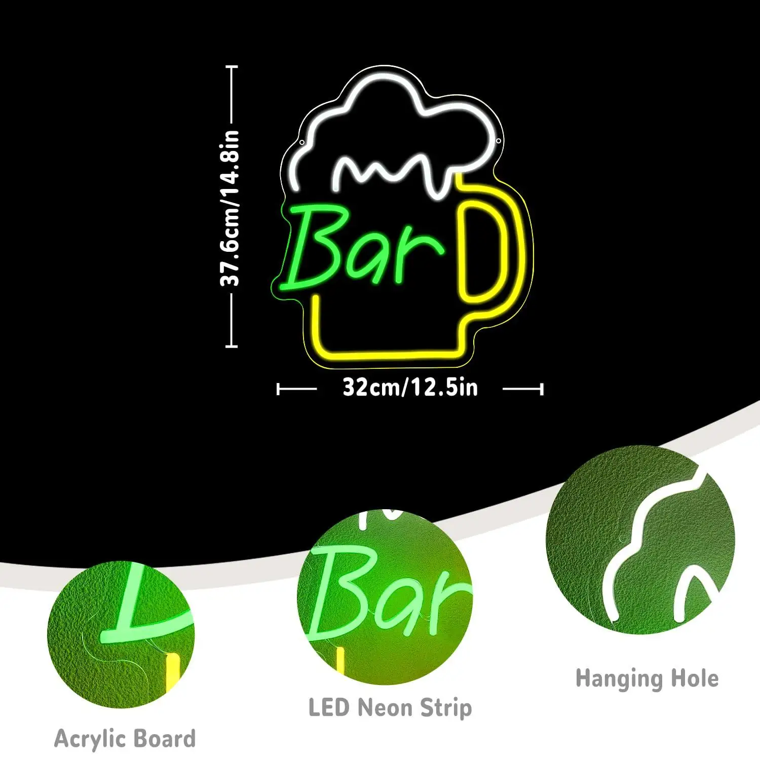 Beer Bar Neon Sign USB Dimmabl - Home Bar Signs review and price