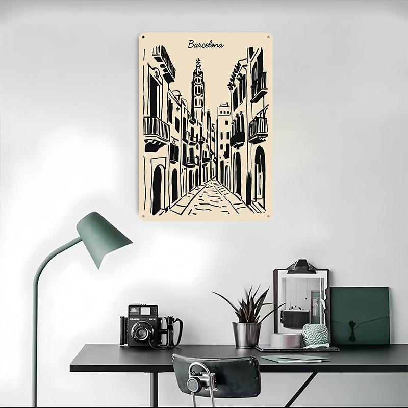 Barcelona Street Metal Poster  - Home Barcelona review and price