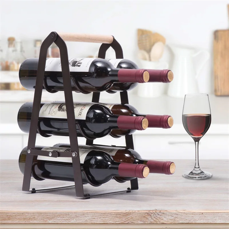 6 Bottle Iron Collapsible Stor - Home Bar Shelves review and price