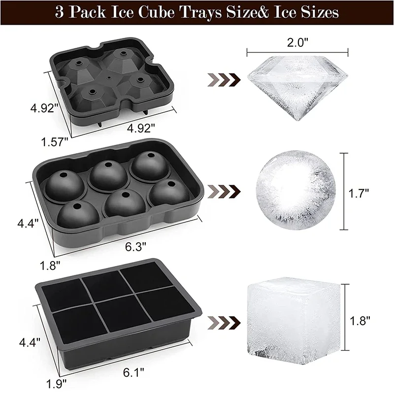 Large Ice Cube Trays Silicone  - Ice Mold Sphere review and price
