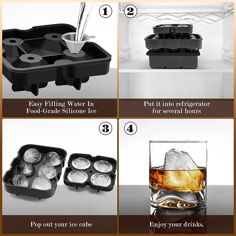 Large Ice Cube Trays Silicone  - Ice Mold Sphere review and price